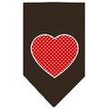 Unconditional Love Red Swiss Dot Heart Screen Print Bandana Cocoa Large UN847719